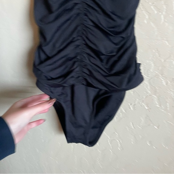 L*Space Ruched one piece halter swimsuit black 6 - Picture 4 of 11